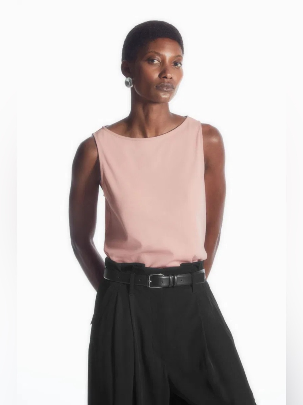 COS Boat-Neck Tank Top in Pink Small